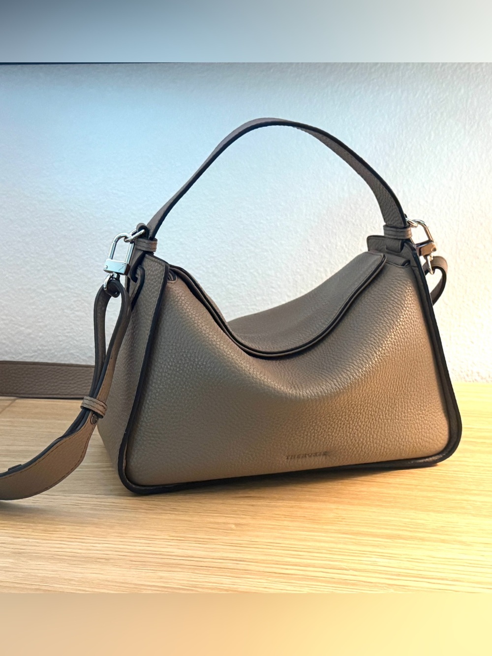 The Horse Clementine — Taupe Pebbled Leather Shoulder Bag - Picture 3 of 11